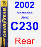 Rear Wiper Blade for 2002 Mercedes-Benz C230 - Premium
