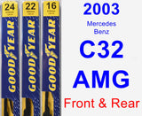 Front & Rear Wiper Blade Pack for 2003 Mercedes-Benz C32 AMG - Premium
