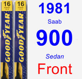 Front Wiper Blade Pack for 1981 Saab 900 - Premium