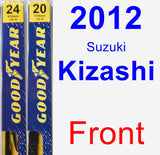 Front Wiper Blade Pack for 2012 Suzuki Kizashi - Premium