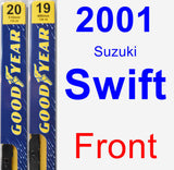 Front Wiper Blade Pack for 2001 Suzuki Swift - Premium