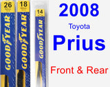 Front & Rear Wiper Blade Pack for 2008 Toyota Prius - Premium