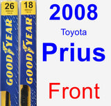 Front Wiper Blade Pack for 2008 Toyota Prius - Premium