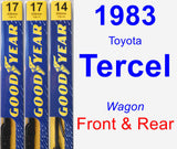Front & Rear Wiper Blade Pack for 1983 Toyota Tercel - Premium