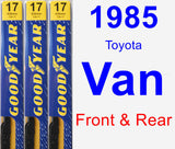 Front & Rear Wiper Blade Pack for 1985 Toyota Van - Premium