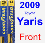 Front Wiper Blade Pack for 2009 Toyota Yaris - Premium