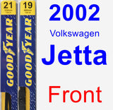 Front Wiper Blade Pack for 2002 Volkswagen Jetta - Premium