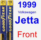 Front Wiper Blade Pack for 1999 Volkswagen Jetta - Premium