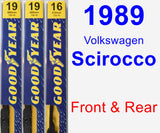 Front & Rear Wiper Blade Pack for 1989 Volkswagen Scirocco - Premium