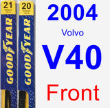 Front Wiper Blade Pack for 2004 Volvo V40 - Premium