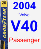 Passenger Wiper Blade for 2004 Volvo V40 - Premium