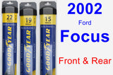 Front & Rear Wiper Blade Pack for 2002 Ford Focus - Assurance