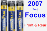 Front & Rear Wiper Blade Pack for 2007 Ford Focus - Assurance