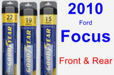 Front & Rear Wiper Blade Pack for 2010 Ford Focus - Assurance