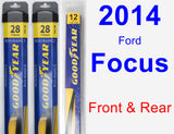 Front & Rear Wiper Blade Pack for 2014 Ford Focus - Assurance