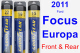 Front & Rear Wiper Blade Pack for 2011 Ford Focus Europa - Assurance
