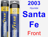 Front Wiper Blade Pack for 2003 Hyundai Santa Fe - Assurance