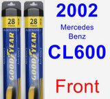Front Wiper Blade Pack for 2002 Mercedes-Benz CL600 - Assurance