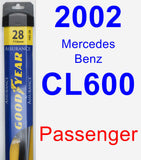 Passenger Wiper Blade for 2002 Mercedes-Benz CL600 - Assurance