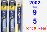 Front & Rear Wiper Blade Pack for 2002 Saab 9-5 - Assurance
