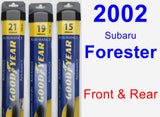 Front & Rear Wiper Blade Pack for 2002 Subaru Forester - Assurance