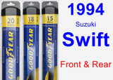 Front & Rear Wiper Blade Pack for 1994 Suzuki Swift - Assurance