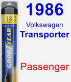 Passenger Wiper Blade for 1986 Volkswagen Transporter - Assurance
