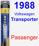 Passenger Wiper Blade for 1988 Volkswagen Transporter - Assurance