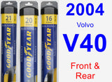 Front & Rear Wiper Blade Pack for 2004 Volvo V40 - Assurance