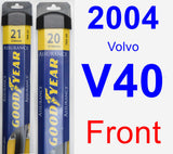 Front Wiper Blade Pack for 2004 Volvo V40 - Assurance