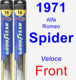 Front Wiper Blade Pack for 1971 Alfa Romeo Spider - Hybrid