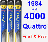 Front & Rear Wiper Blade Pack for 1984 Audi 4000 Quattro - Hybrid