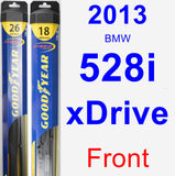 Front Wiper Blade Pack for 2013 BMW 528i xDrive - Hybrid