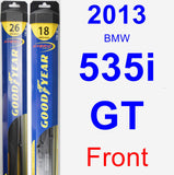 Front Wiper Blade Pack for 2013 BMW 535i GT - Hybrid