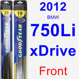Front Wiper Blade Pack for 2012 BMW 750Li xDrive - Hybrid