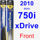 Front Wiper Blade Pack for 2010 BMW 750i xDrive - Hybrid