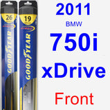 Front Wiper Blade Pack for 2011 BMW 750i xDrive - Hybrid