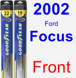 Front Wiper Blade Pack for 2002 Ford Focus - Hybrid