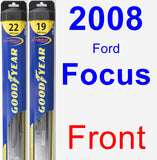 Front Wiper Blade Pack for 2008 Ford Focus - Hybrid
