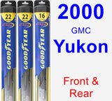Front & Rear Wiper Blade Pack for 2000 GMC Yukon - Hybrid