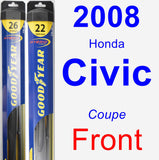 Front Wiper Blade Pack for 2008 Honda Civic - Hybrid