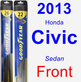 Front Wiper Blade Pack for 2013 Honda Civic - Hybrid