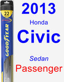 Passenger Wiper Blade for 2013 Honda Civic - Hybrid