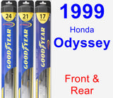 Front & Rear Wiper Blade Pack for 1999 Honda Odyssey - Hybrid