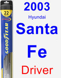 Driver Wiper Blade for 2003 Hyundai Santa Fe - Hybrid