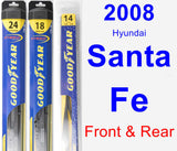 Front & Rear Wiper Blade Pack for 2008 Hyundai Santa Fe - Hybrid