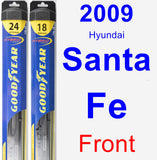 Front Wiper Blade Pack for 2009 Hyundai Santa Fe - Hybrid