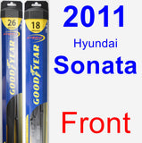 Front Wiper Blade Pack for 2011 Hyundai Sonata - Hybrid