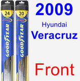 Front Wiper Blade Pack for 2009 Hyundai Veracruz - Hybrid