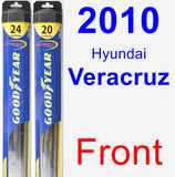 Front Wiper Blade Pack for 2010 Hyundai Veracruz - Hybrid